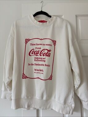 Coca-Cola White Sweatshirt with Red Logo